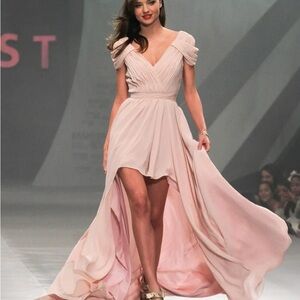 Chic Blush High-Low Dress